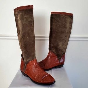 Vintage Mondi Leather & Suede Riding Boots